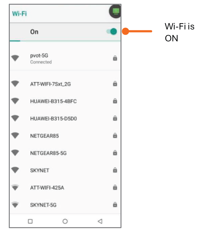 Asegúrese de que el Wi-Fi este activado y luego seleccione la opción de Wi-Fi. Elige la red deseada de la lista de redes disponibles.