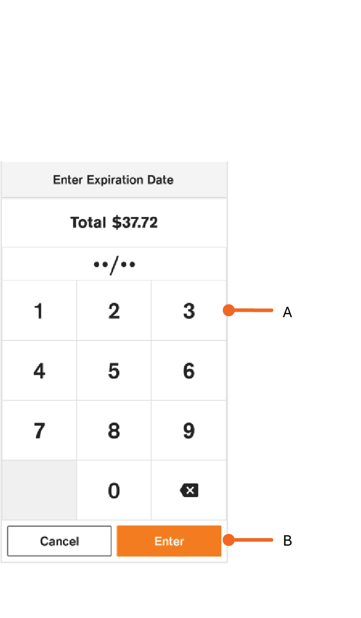 Entre la fecha de expiración y presione Enter. 