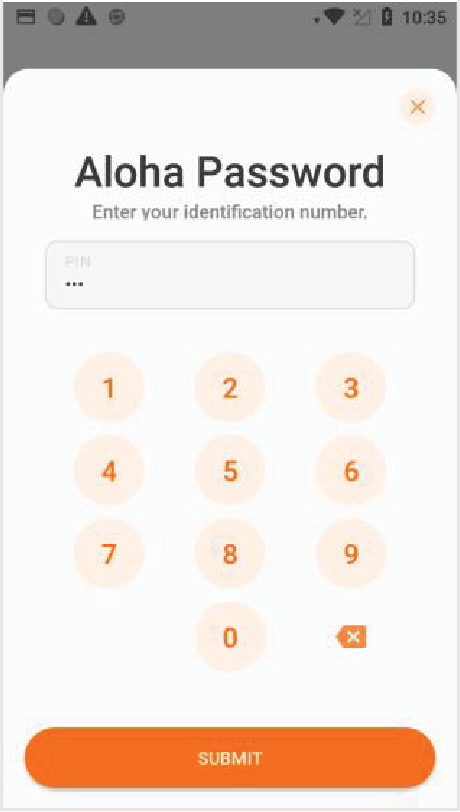Entre el número de identificación de Aloha. Luego, presione Submit.